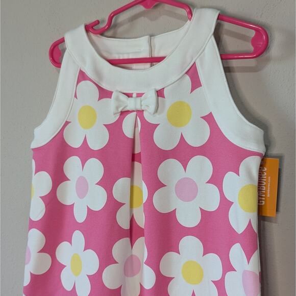 Gymboree NWT Girls Retro In the Pink Daisy Print Sleeveless Dress Size 6 - Picture 2 of 9